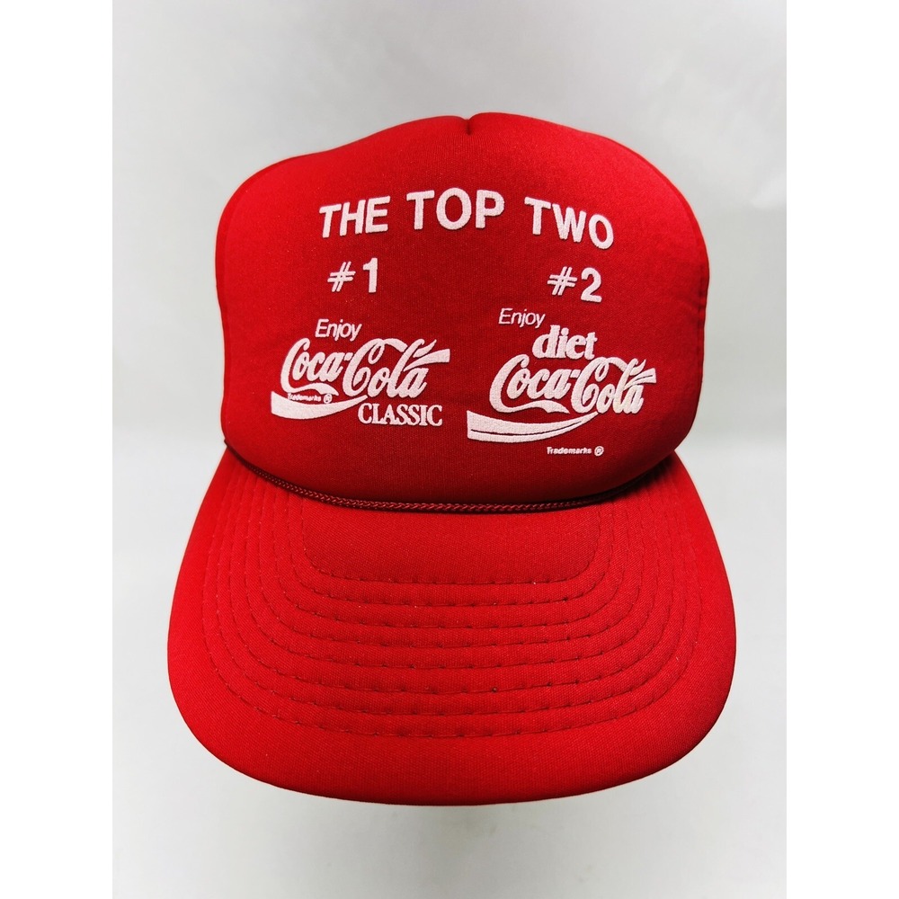 Coca Cola Vintage Phoenix II Brand Red SnapBack Trucker Cap 1980's Diet Coke